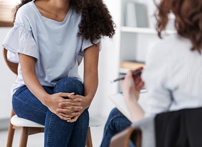 woman getting counseling